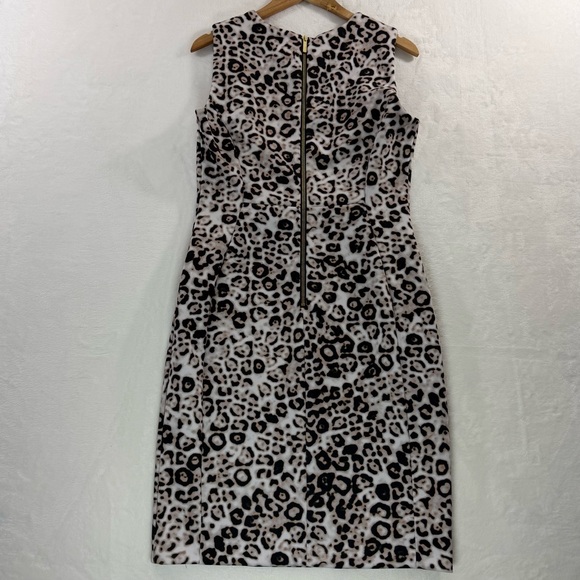 Calvin Klein Leopard Print Fitted Dress 12 Stretchy Date Night Office Siren - Picture 7 of 12